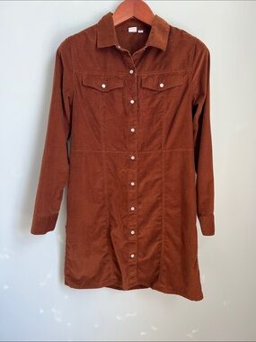 GAP | Corduroy Western Sierra Brown #516748-00 Shirt Dress Size M